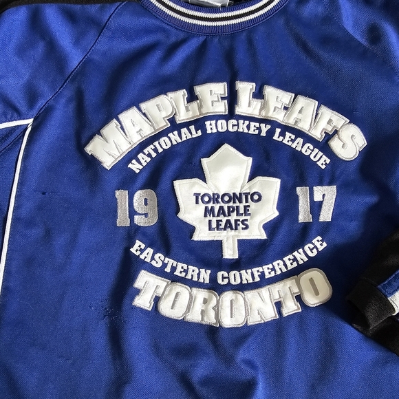 Blue Toronto Maple Leafs Kids Shirt 6x Jersey Hockey - Picture 3 of 4